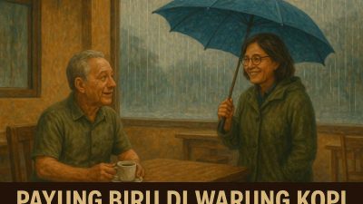 Payung Biru di Warung Kopi